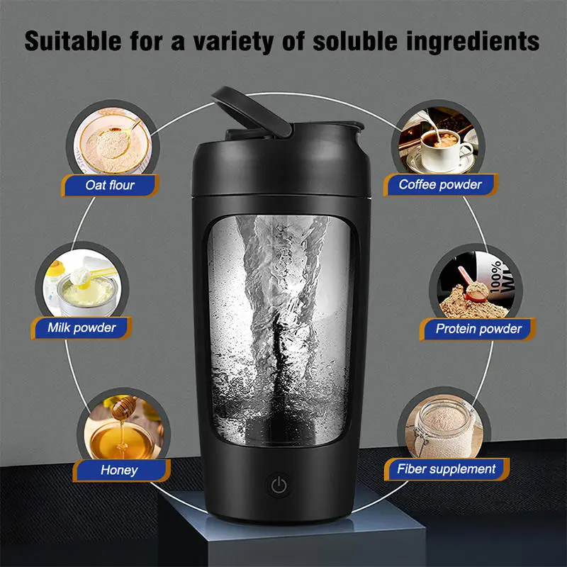 Protein Powder Shakers 500ml Plastic Blender Shaker Bottle Gym Smart Protein Electric Shaker BPA Free