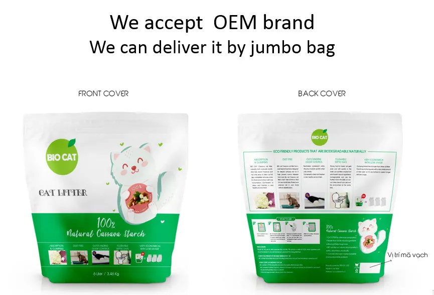 100% NATURAL CAT  LITTER!!  CASSAVA CAT LITTER SUPPLIER MANUFACTURER  IN VIETNAM