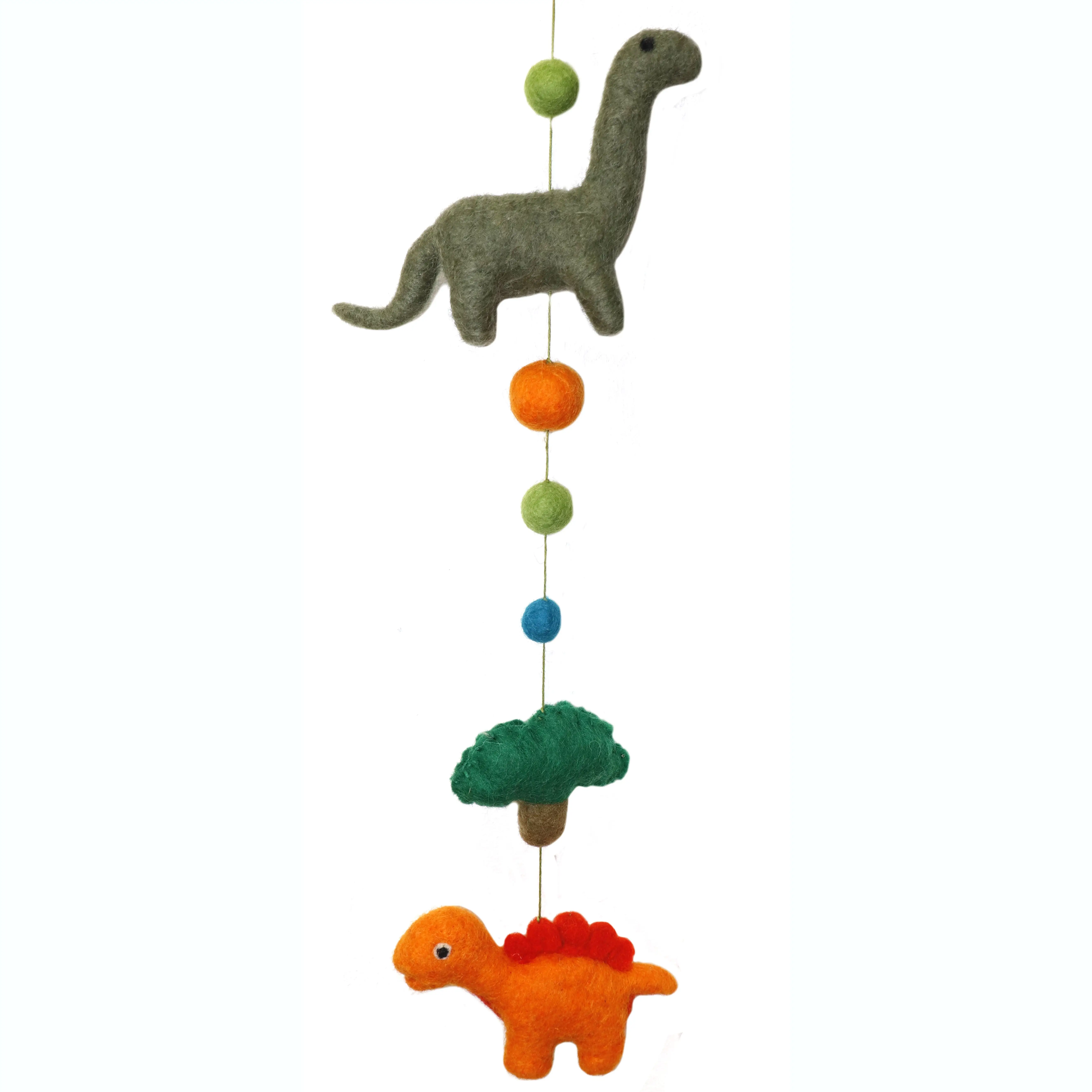 Handmade Eco-friendly Dinosaur Attractive Hot sale New products Felt Dino Garland Door hangings AZO free dyes Festive decoration