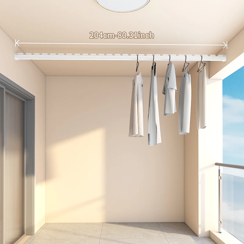 Ceiling Mounted Clothes Drying Rack New Windproof Design Diamond Slot Anti Slips Drying Rack 80 inch Laundry Drying Rack