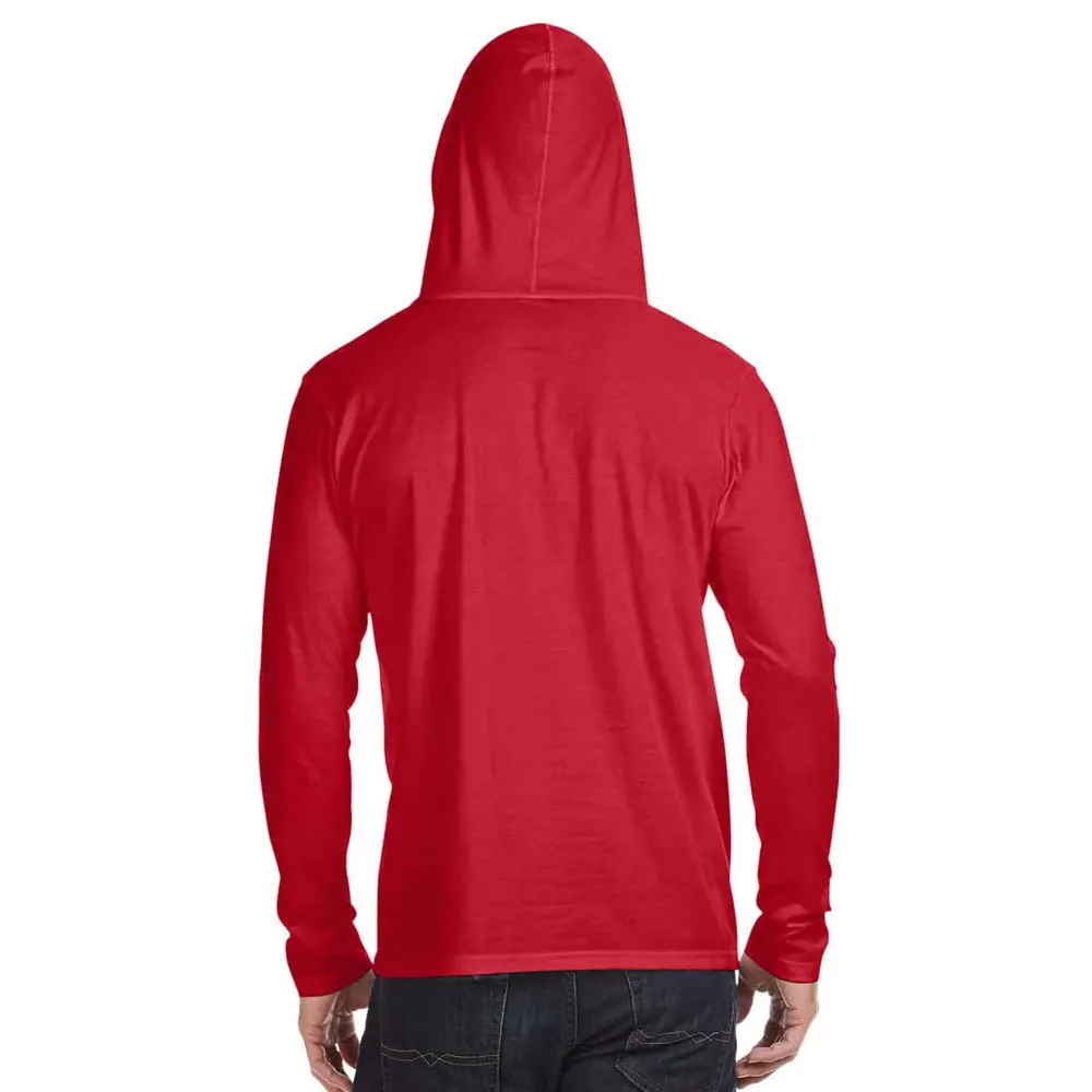 Red Athletic Mens Cotton Long Sleeve Hoodies Winter Fall Drawstring Sweatshirts