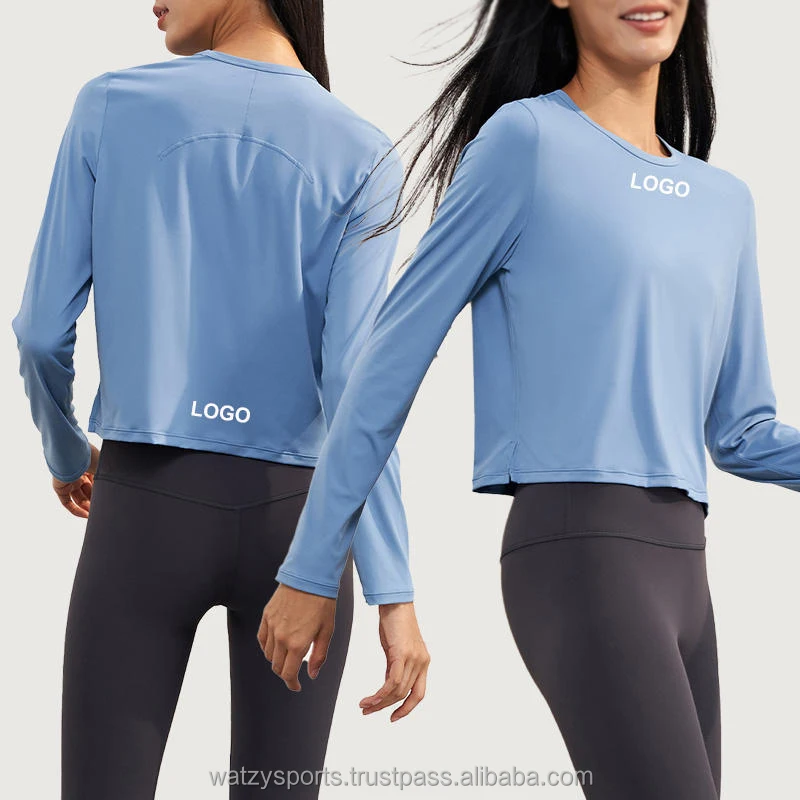 Women Buttery Softlong sleeve top with Side Slit Naked Feeling workout Crew Neck T-shirt Yoga Running Casual Wear Yoga Tops