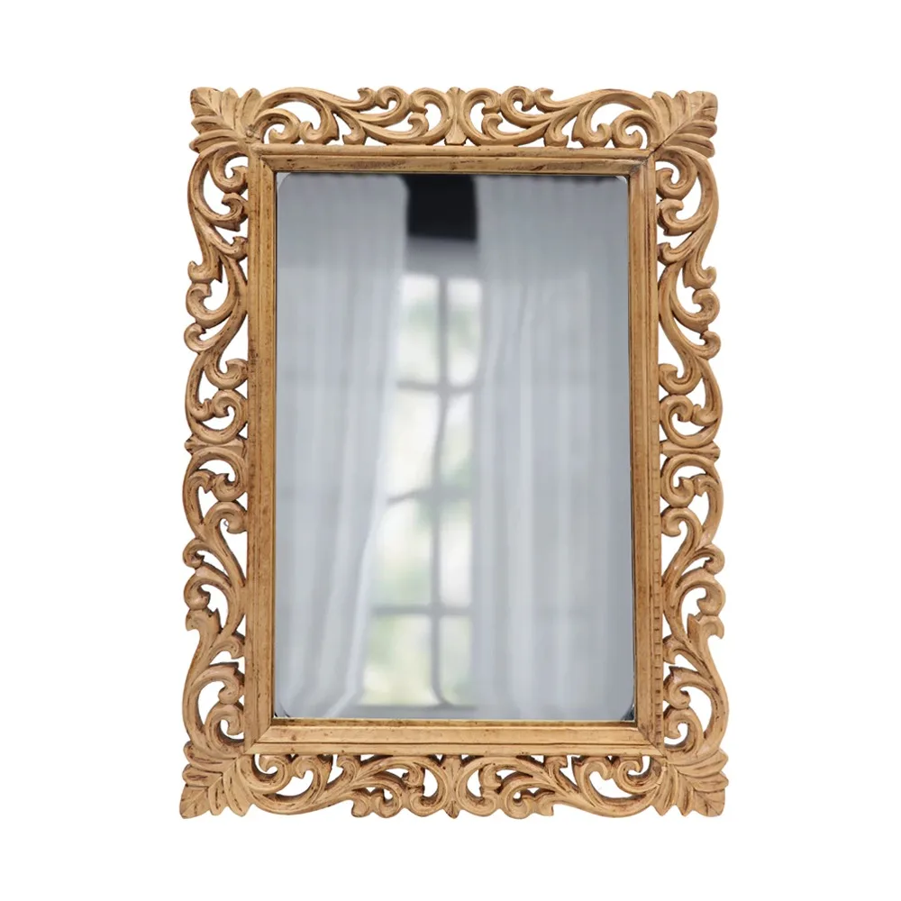 Luxury Modern Design Natural Wood Mirror Most Trending Vanity Wall Mirror for Home Salon Beauty Parlour Decorative Mirror