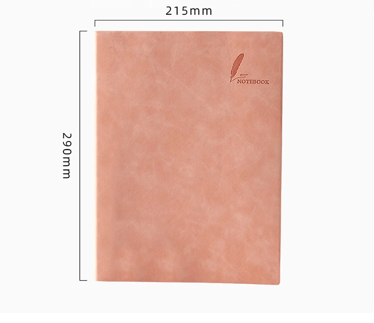 200sheets Thick Soft Pu Leather A4 Cademic University Student Record Notebook Journal