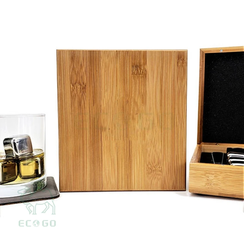 Customized Stainless Steel Whiskey Stone Set in Bamboo Case with Custom Name Personalized Gift, Unique Gift Ideas