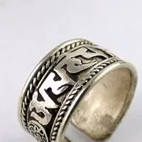 Tibetan Mantra Finger Rings
