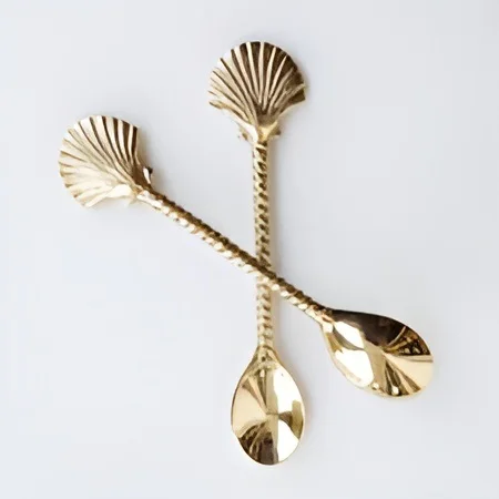 Made In India Modern Design Wholesale Brass Tea Spoons Cutlery For Hotels & Restaurants Cafes Low Prices 2024