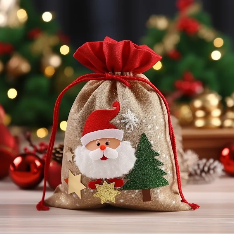 Customized Linen Jute Bags for Jewelry Display Drawstring Pouch for Gift Packaging Bag Wedding Christmas Burlap Drawstring Bag