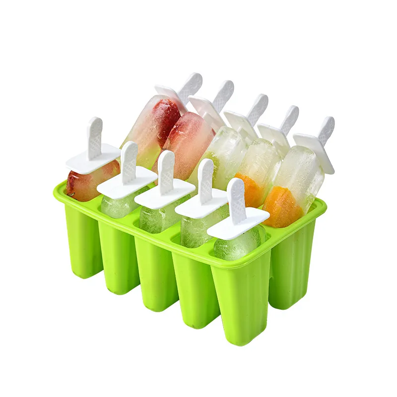 Homemade Popsicles Molds Shapes Silicone Frozen Ice Popsicle Ice-lolly Maker Food Grade BPA Free with Sorbet Maker Sticks