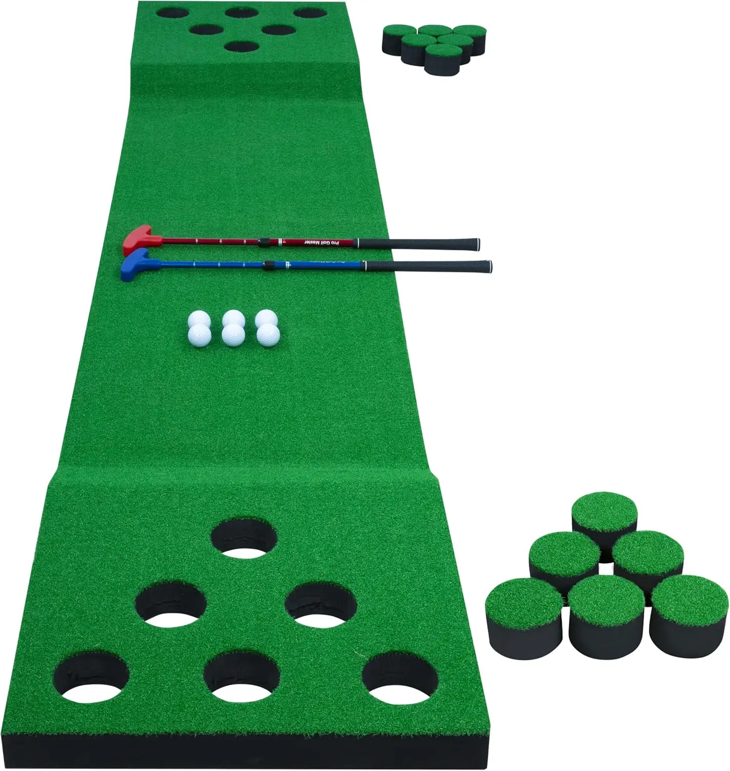 Golf Game Golf Putting Mat Putting Green Practice Training Aid For Indoor Outdoor Party Game Use 2 Putters 6 Golf Balls