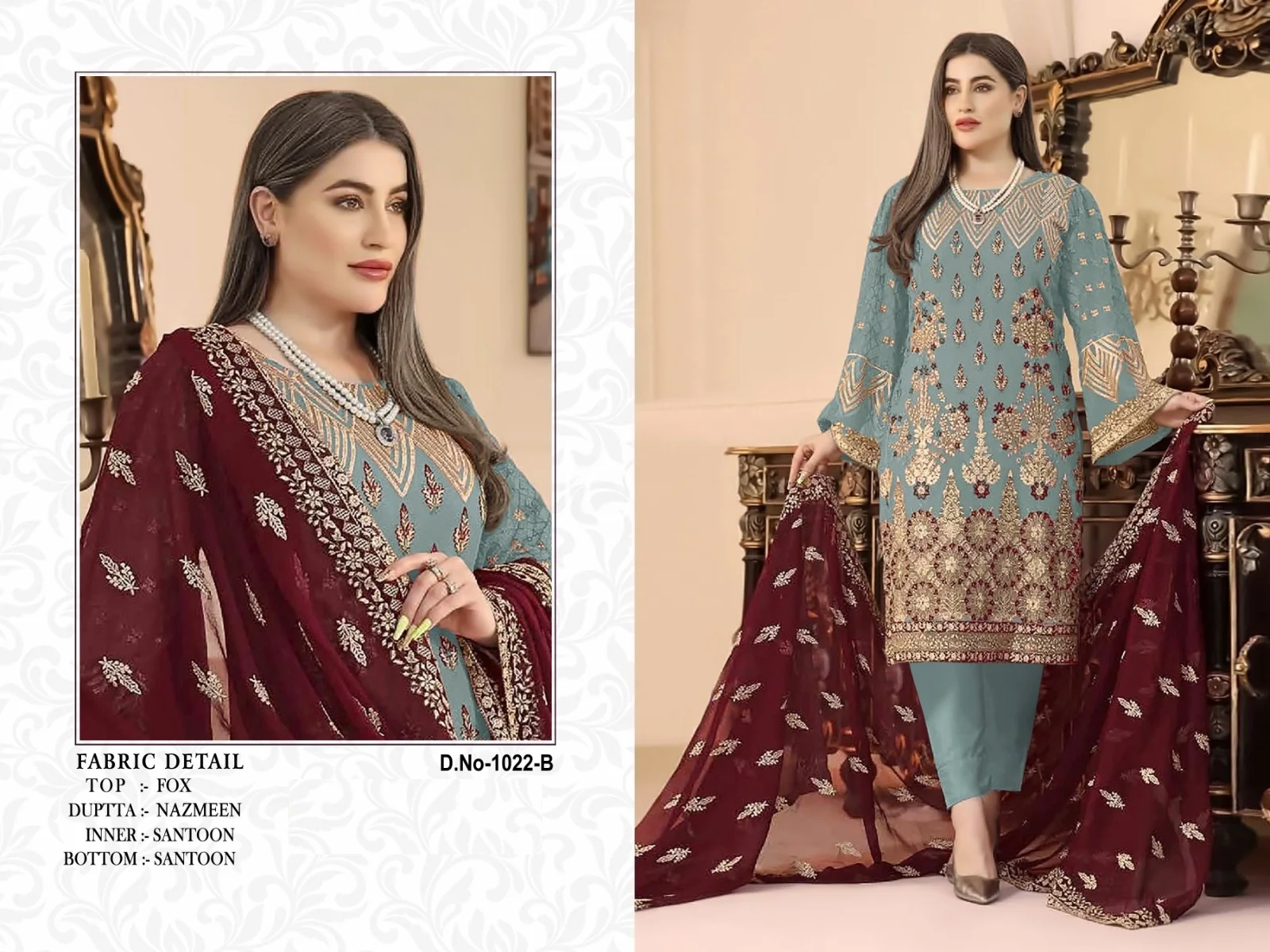 New Heavy Fox Georgette Pakistani Suit with Embroidery Sequence Work Semi-Stitched collection