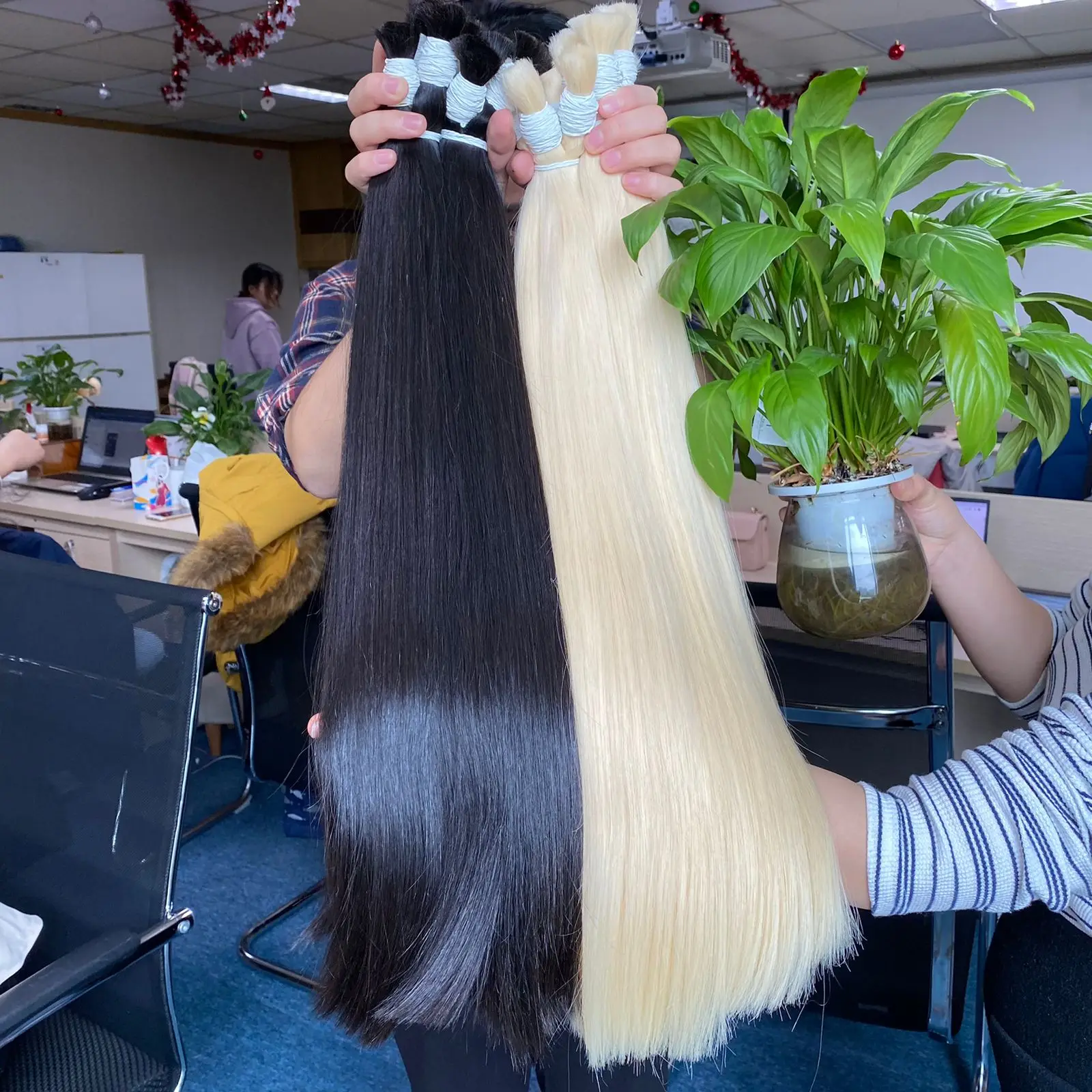 Human Hair Wholesale Virgin Black Hair Luxury Top Quality Factory Bulk Brown Natural Straight Vietnam