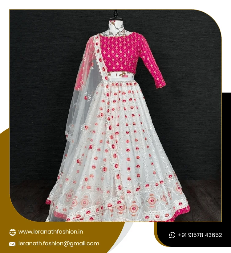 Blissful White Designer Lehenga Ultimate Outfit Lehenga Choli for Sangeet, Engagement or Any Special Occasion