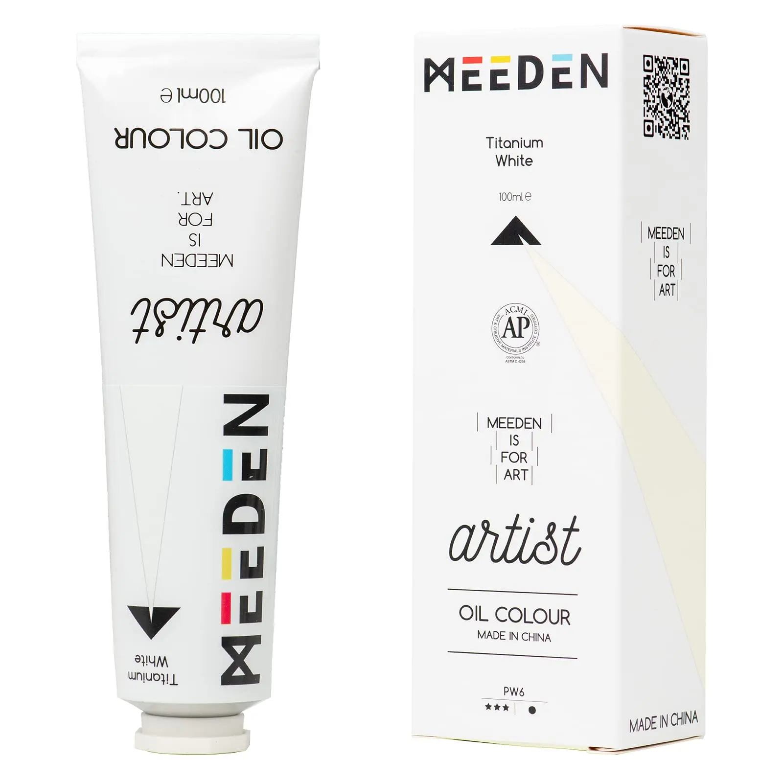 MEEDEN Oil Paint 100ml (3.38 oz) Titanium White Oil Paint Tubes Heavy Body Non toxic Artist Oil Based Paints for Canvas Painting