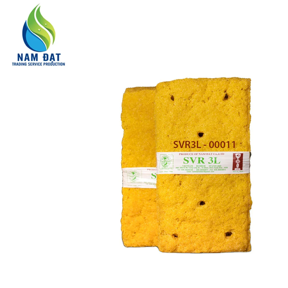 SVR3L - 00011 - Nam Dat Brand Vietnam Manufacturer Light Yellow Color Quality Raw Materials SVR 3L (TSR 3L) Natural Rubber