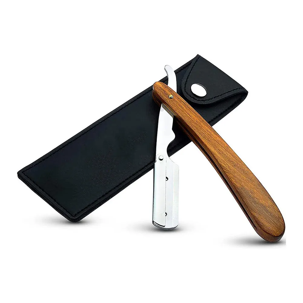 Парикмахерская прямая бритва с одним лезвием и индивидуальным логотипом, оптовая продажа, низкий минимальный заказ, бритва для парикмахера из нержавеющей стали