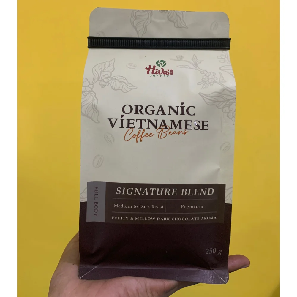 FREE SAMPLE Robusta roasted coffee bean at factory Viet Nam 0,25 kg bag OEM Strong taste Original coffee Ready Export good price