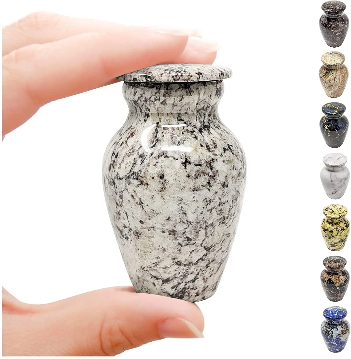 Amazon Best Seller Ivory Brown Small Aluminum Cremation Urn Adult Keepsake for Human Ashes with Marble Finish