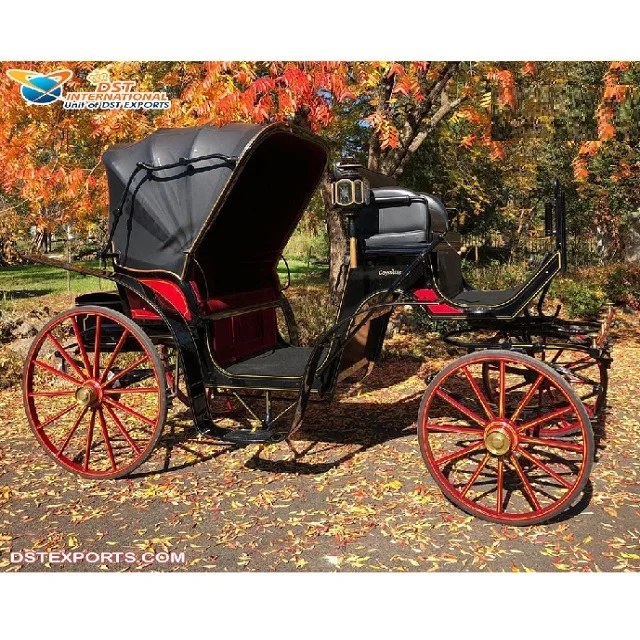 Американский стиль Черная лошадь тянутая туристическая карета английская лошадь тянутая колесница с капотом королевская семья туристическая викторианская карета