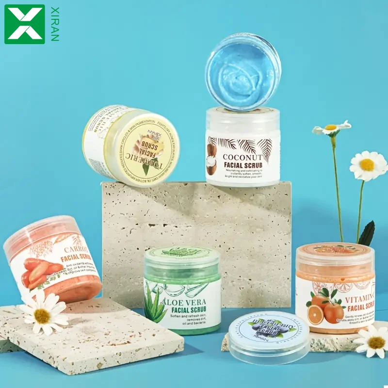 Custom Body Care Deep Cleansing Turmeric Facial Scrub Organic Body Scrub Vitamin C Whitening Exfoliating Turmeric Face Scrub