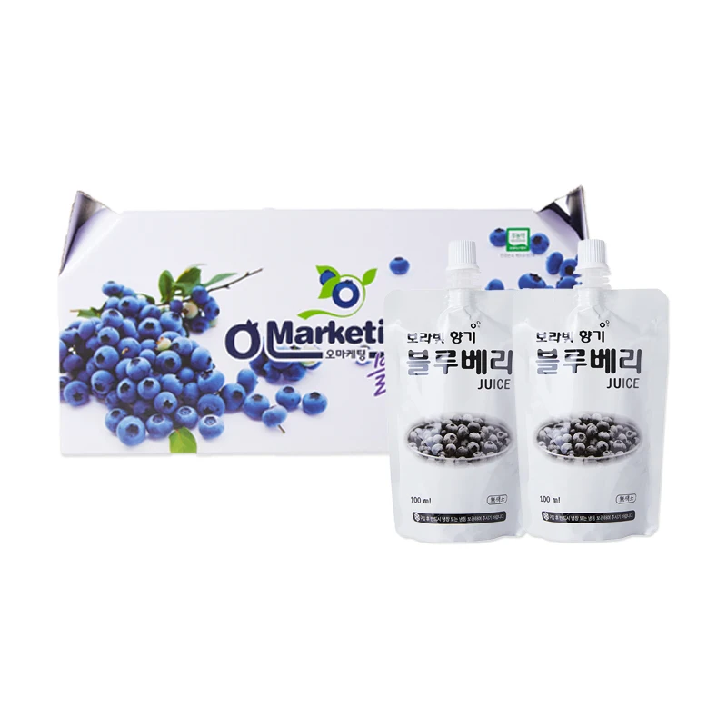 CYSO 100% Eco-Friendly Blueberry Juice (Spout Pouch Bag) 100ml x 30 100% Blueberry Fruit Drink Juice Blueberry Extract NFC