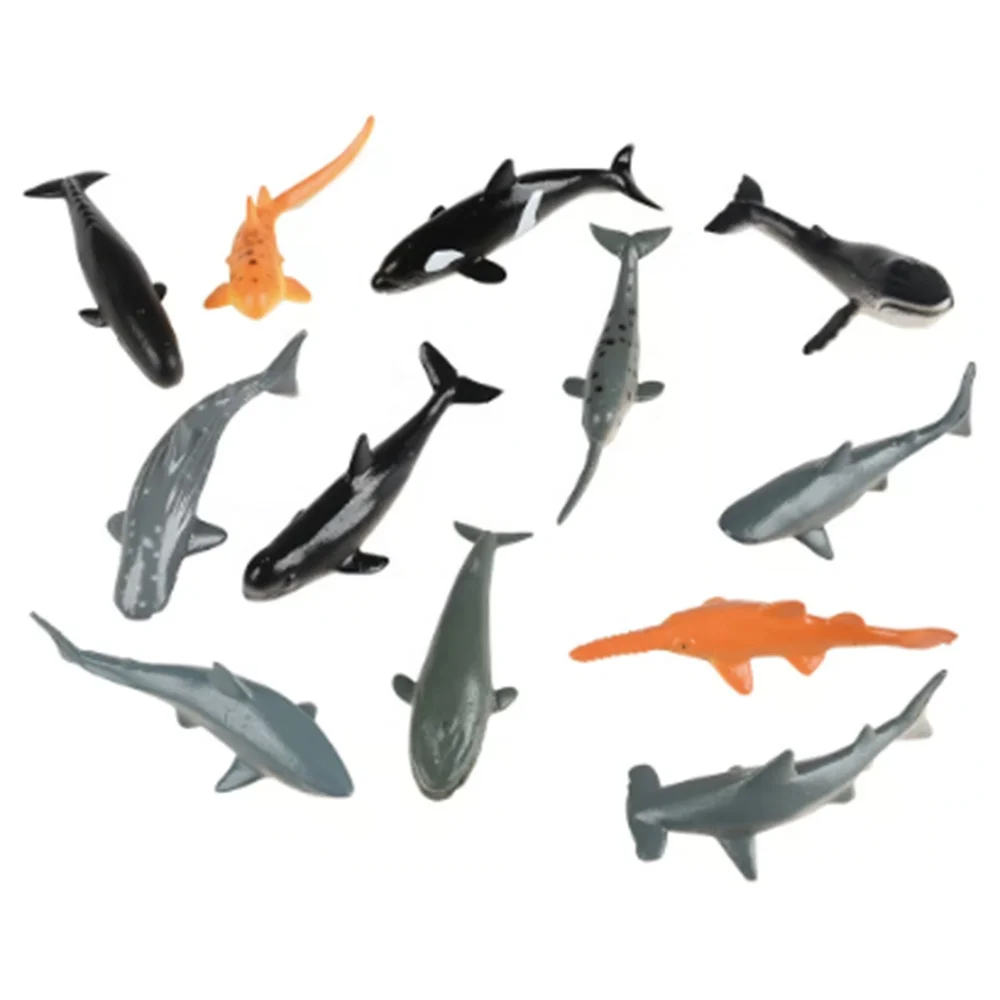 Sea animal figurines |  Sea Animal toys,, Shark and Whales Set 12pc Assorted Styles