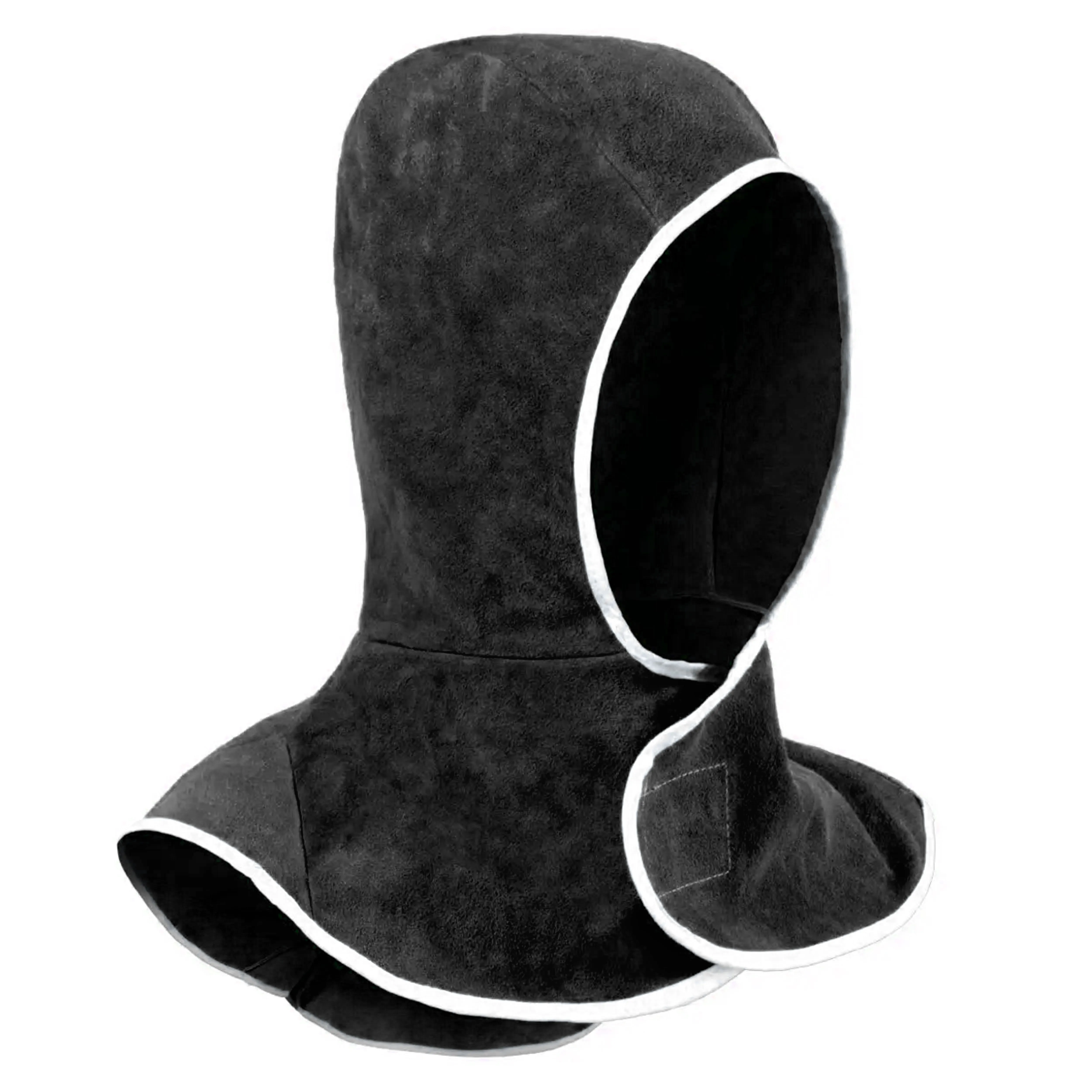 Flame Retardant Cow Leather Welder Hat Hood Protective Head Cover Cape for Safety Working Flame Retardant Protection