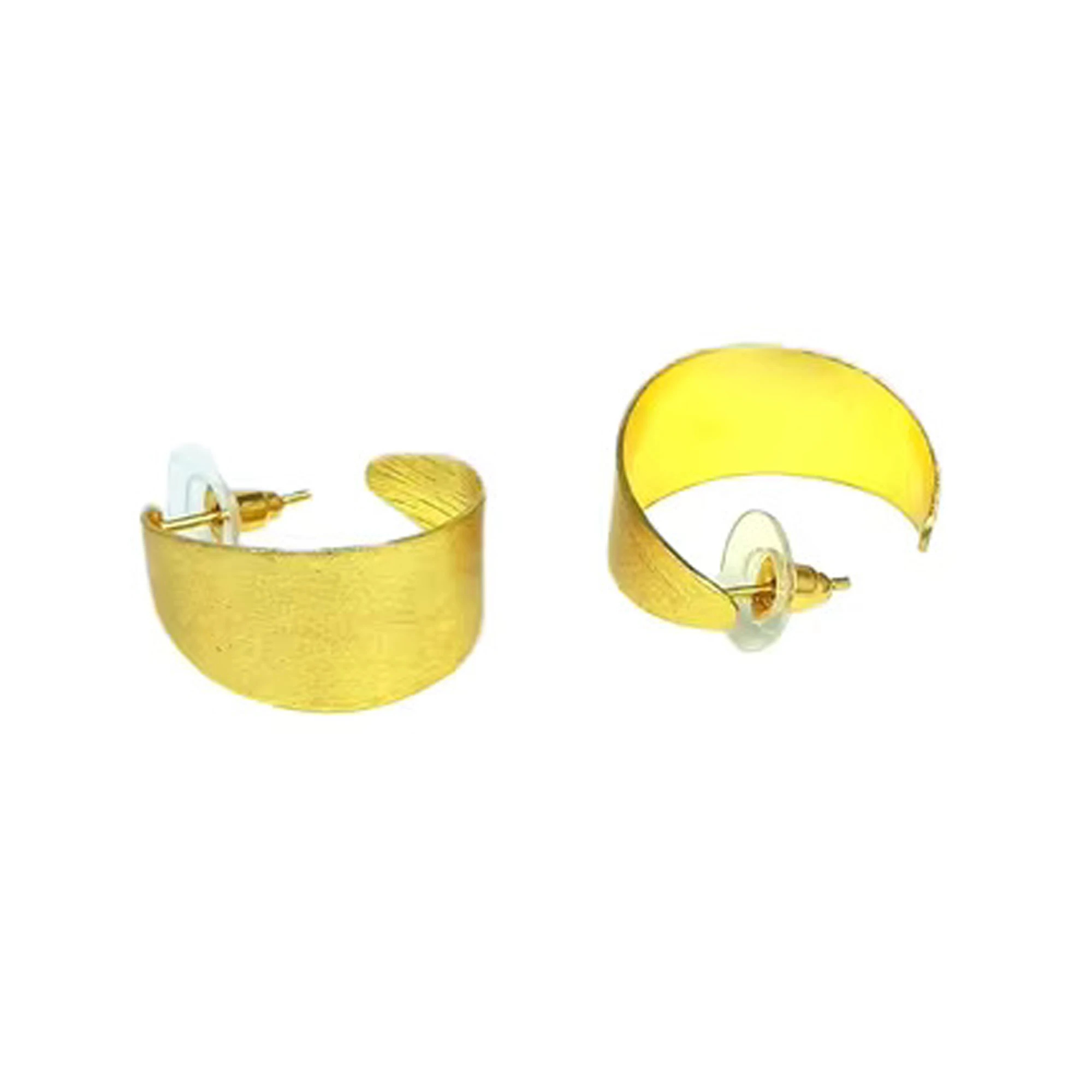 Handmade Gold Plated Brass Earrings with Brawny Design New Style Brushed Finish for Women and Girls Fashion Jewelry Gift Ideas