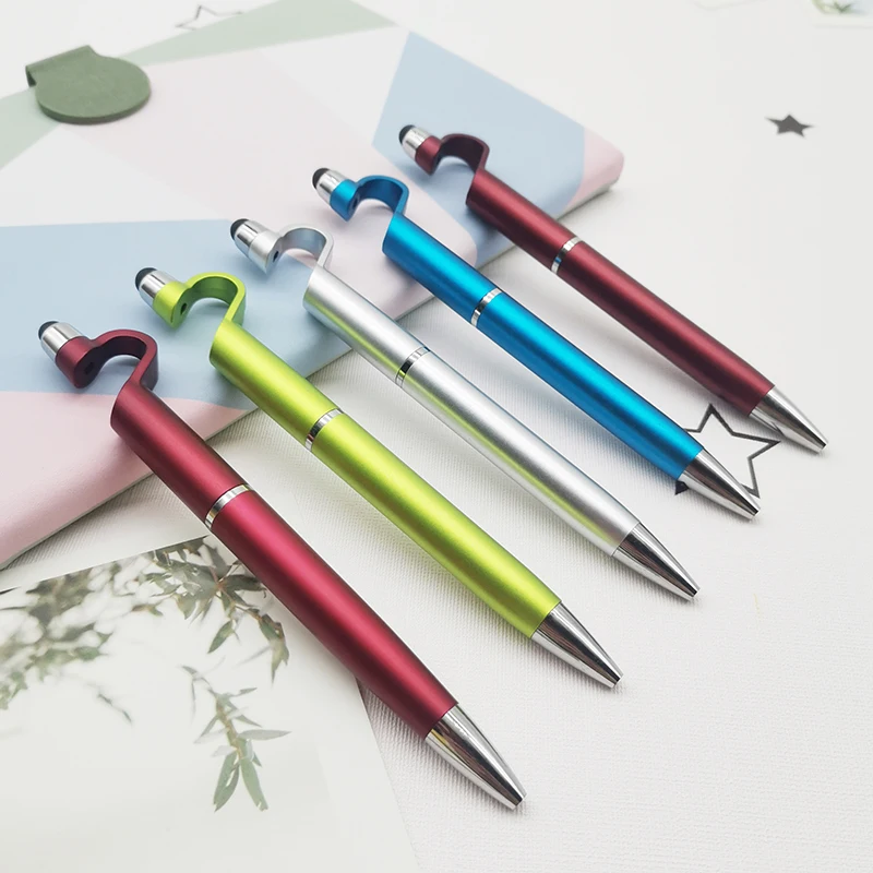 3 in 1 Multifunction Capacitive Ballpoint Pen Portable Cell Phone Holder Pen for Universal Touch Screens Devices