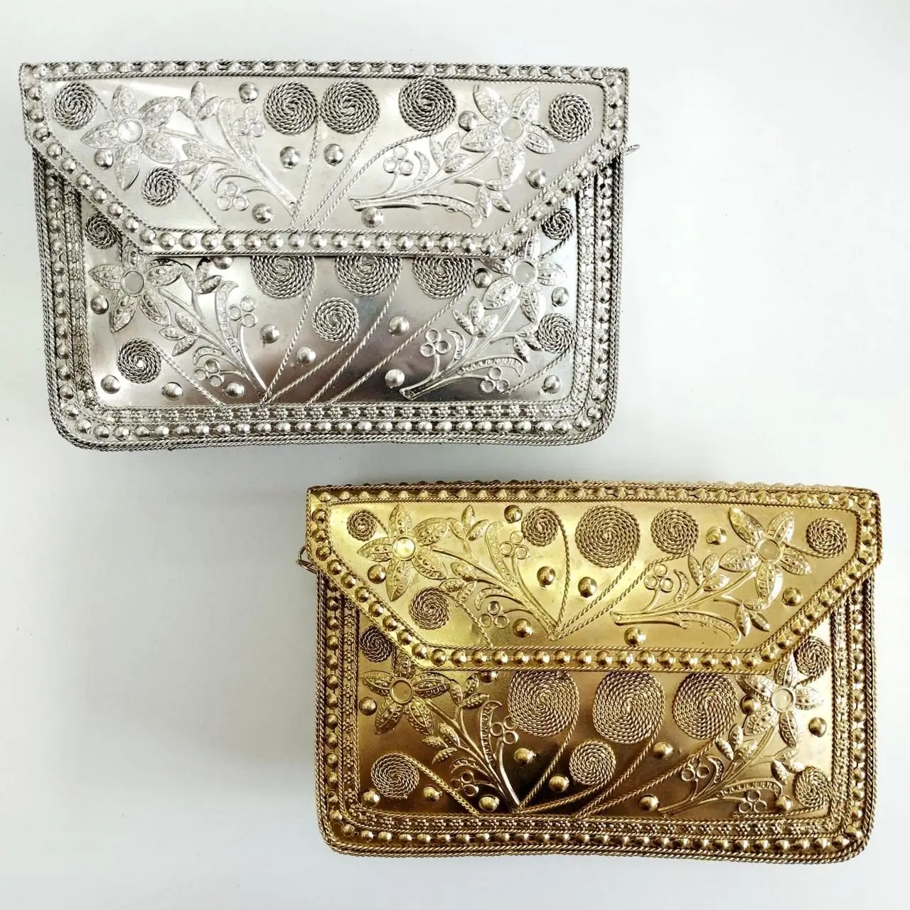Best Quality Natural Brass Clutch Handmade Designer Bridal Evening Golden Clutch Bag For Bridal By HF CRAFT