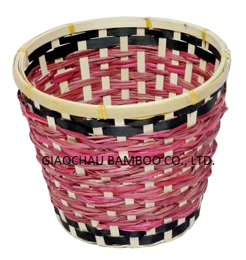 Bamboo storage basket natural handmade from Vietnam