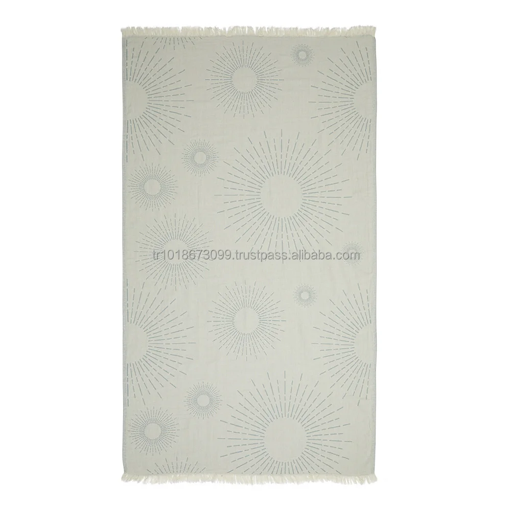 Wholesale Turkish Hammam Beach Towel kikoy 100% Cotton Peshtamal pestamal pestemal Hamam pestemal Towels Fouta Jacquard