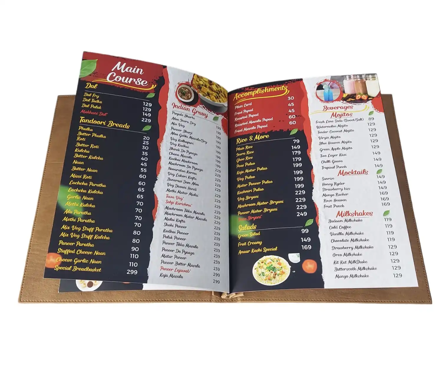 Menu cover with plastic inserts Loose-Leaf Folder Menu Book Cover for Restaurants Hotel & Hospitality products