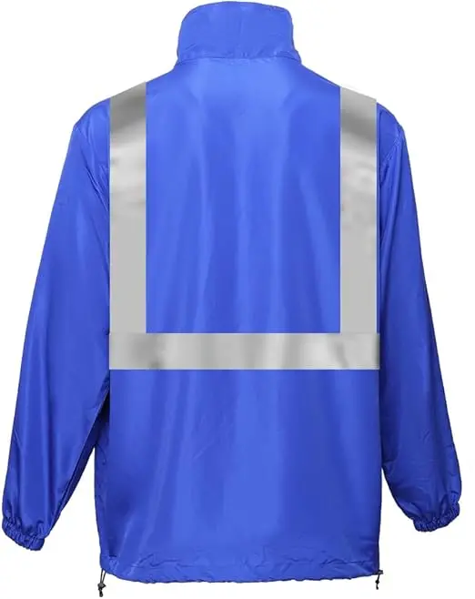Hi Vis Reflective Lightweight Thin Windbreaker Jacket Sun Protection Construction Worker Custom Logo Breathable Quick Dry
