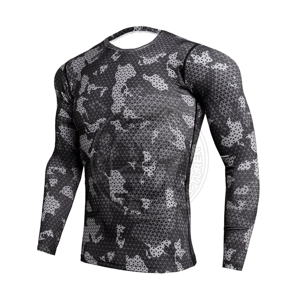 Light Weight Slim Fit Men Compression Shirts Solid Color High Quality Men Compression Shirts