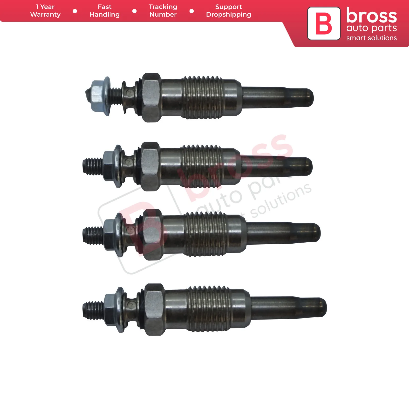 BGP79-1 4 Pieces Heater Glow Plugs 11 Volt 7700867617, GN959, 0100226237, 0 250 201 050, Y933J Bross Auto Parts Made In Turkey