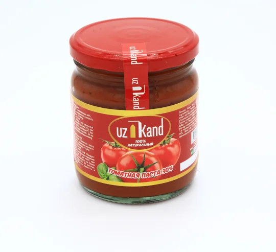100% Natural Wholesale Salty Tomatoes Ketchup Cooking Sauce Glass Jar Seasoning Canned 30% Tomato Paste from Uzbekistan