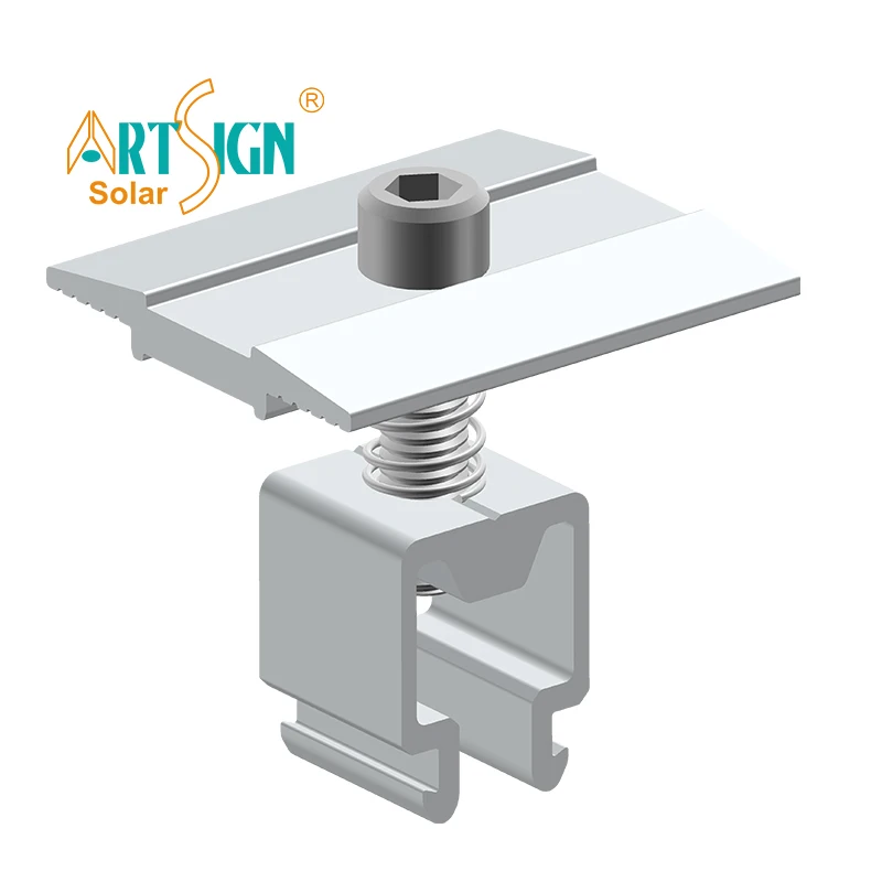 Art Sign Factory solar rail quick Installation adjustable framed solar mounting system Module Clamps
