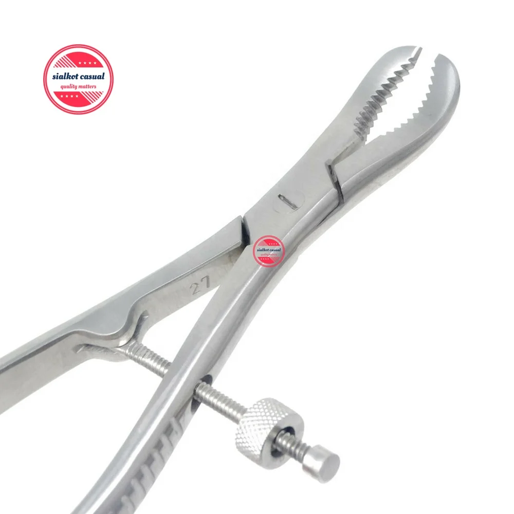 Bone Holding Forceps 6 inch Reduction Curved Serrated Jaw with Speed Lock Surgical  Orthopedic Instruments