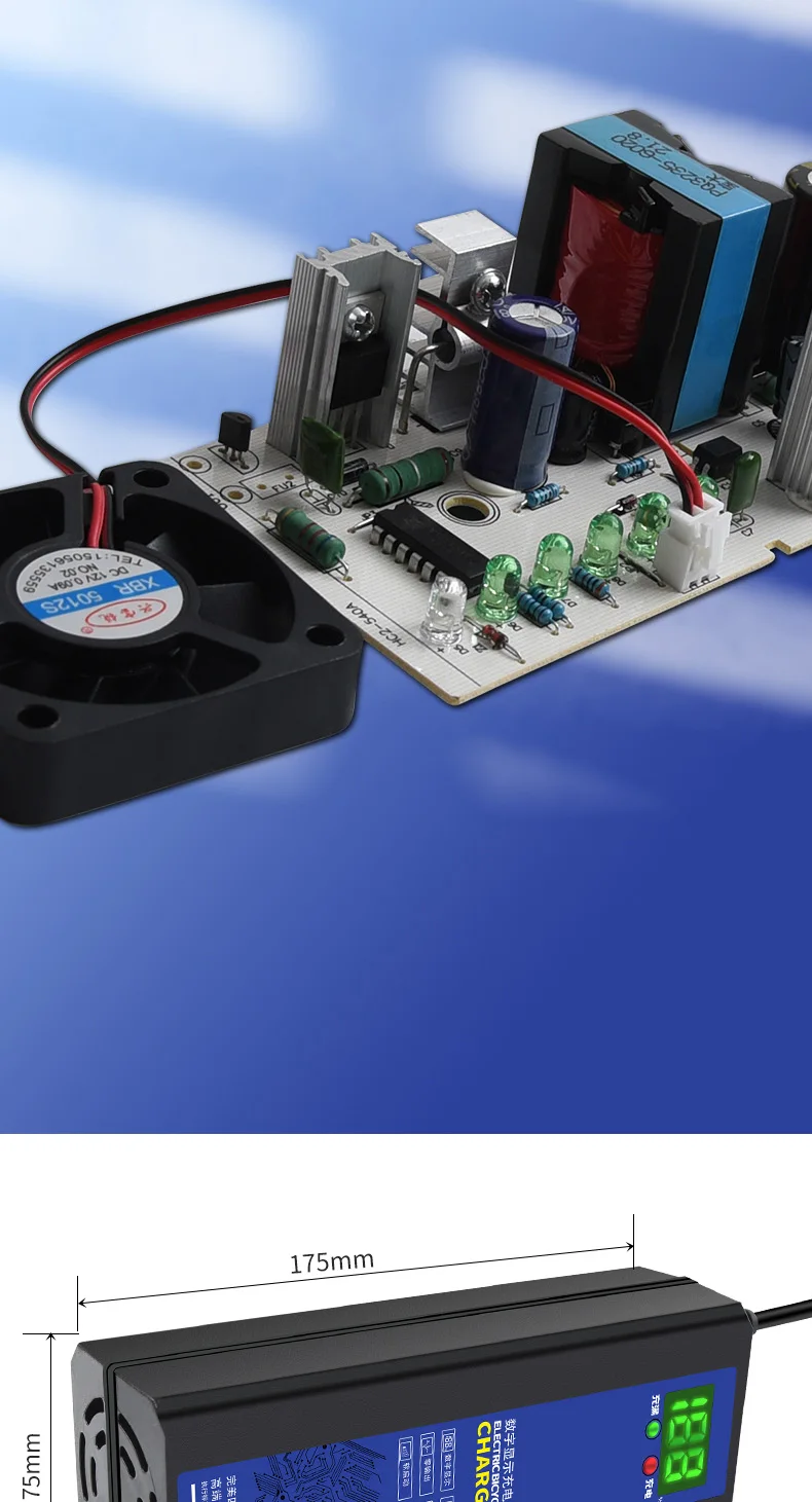 golden supplier portable power supply hybrid battery charger 60v intelligent pulse repair  charger digital display