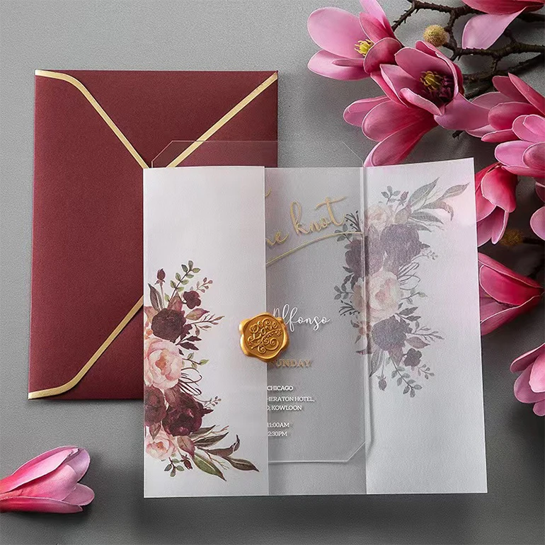 Customize laser cut wedding invitation cards high quality party invitation paper custom acrylic marriage invitation