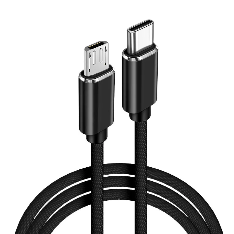 Micro to USB-C USB Cable OTG Braided Charger Data Sync Cord Charging Wire Adapter for PS4 Kindle Xbox Controller Android Phone
