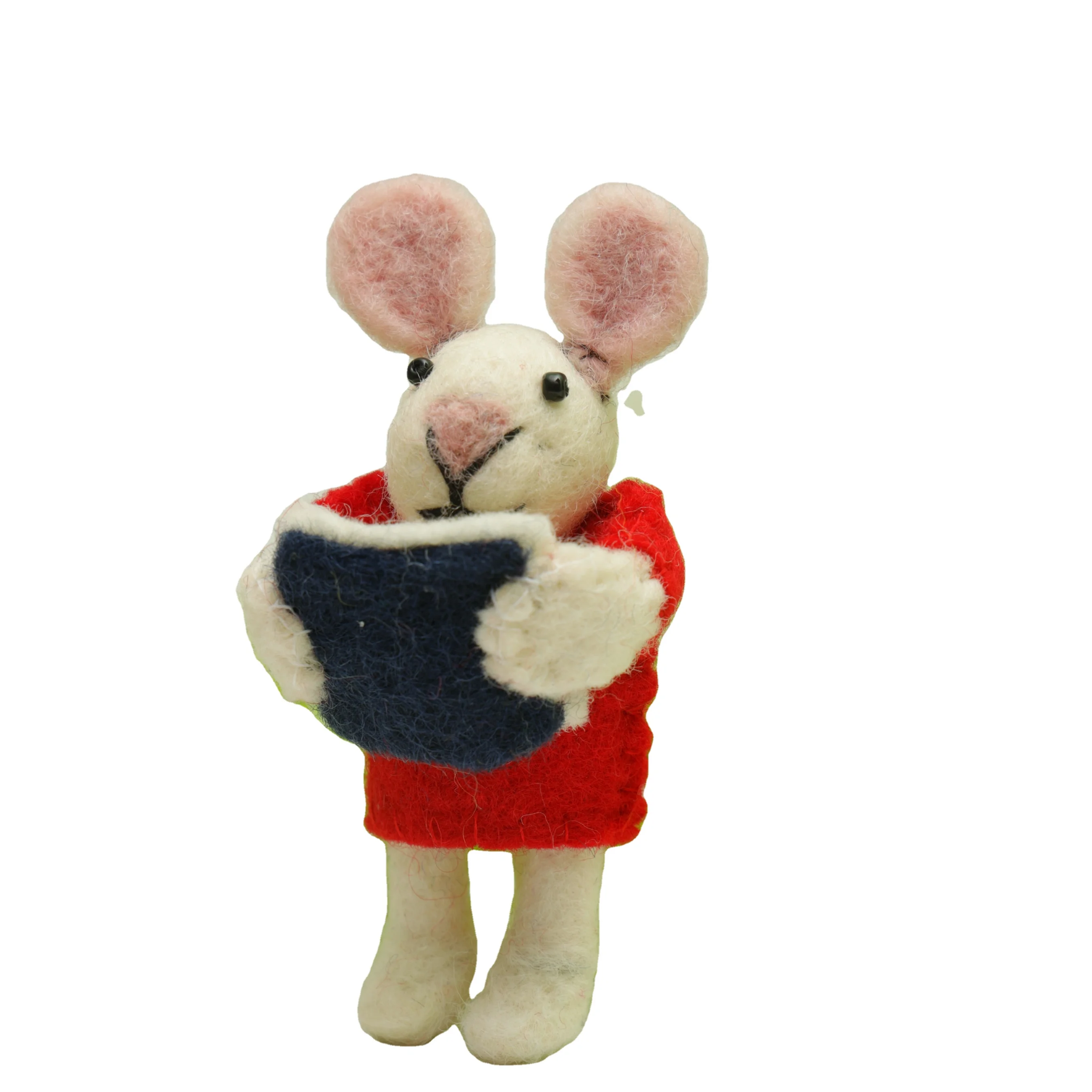 Felt Mouse Plush Toy - Handmade Soft Stuffed Animal for Kids - Popular Nursery Decor and Playtime Companion