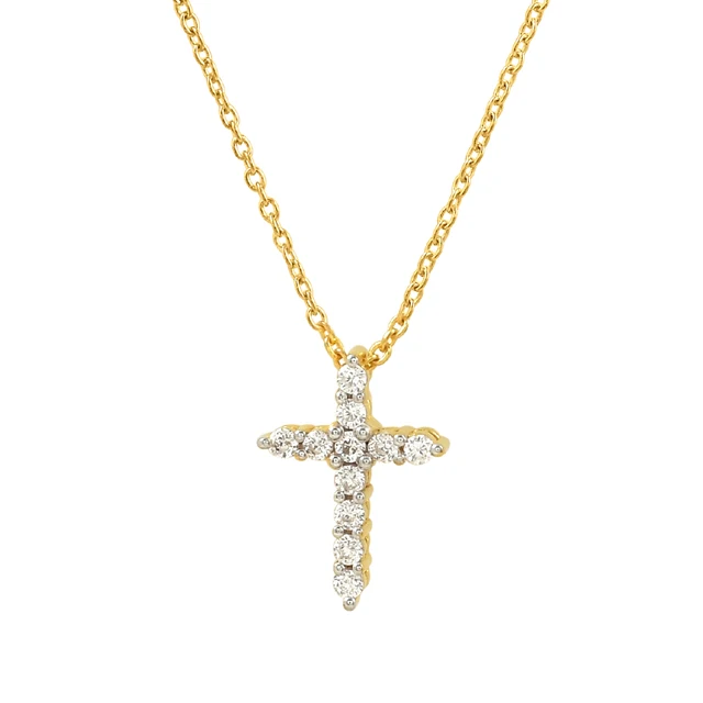 Новейший дизайн коллекции чистый позолоченный 925 стерлингового серебра циркон белый крест кулон от производителя по оптовой цене