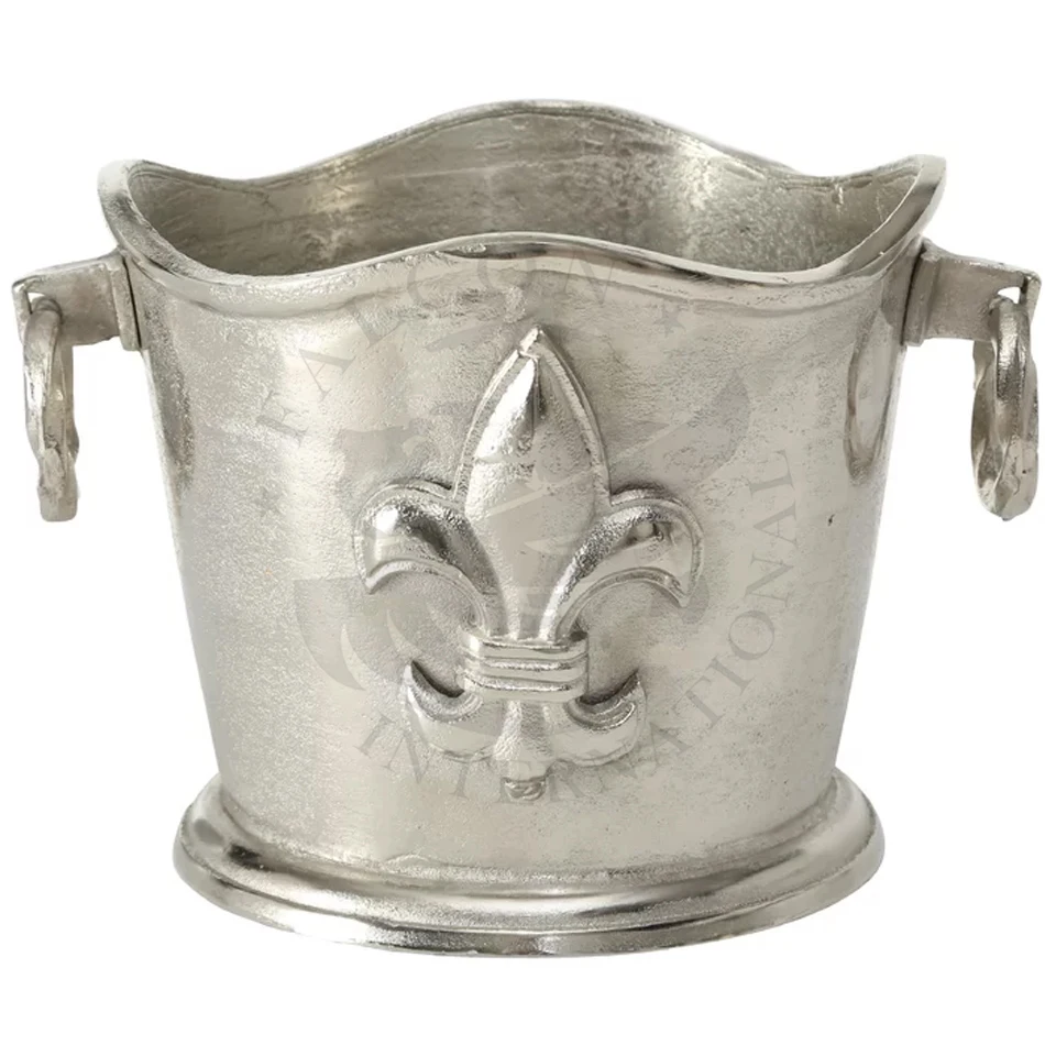 New Arrival Christmas Food safe Silver Oval Aluminium Metal Gift Ice Bucket Attached Handles For Beer Bars