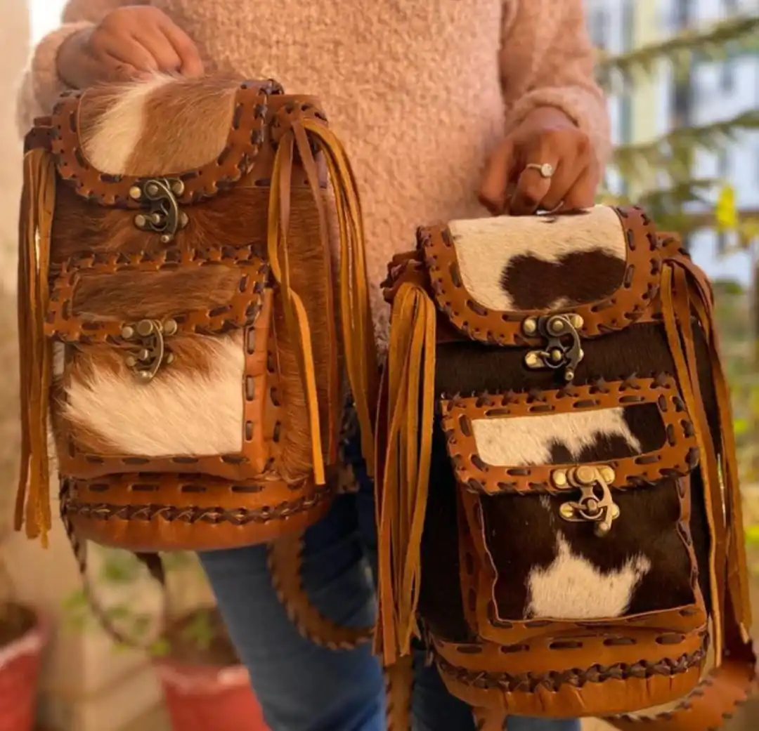 Western Handmade Cow Hide Travel bag portable and lightweight multipurpose Custom duffel bag Hair on travel bag ready to ship