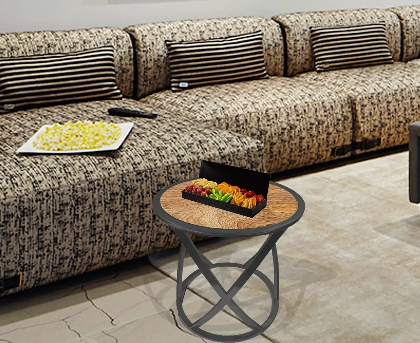 Durable Metal Coffee Table with Beautiful Wooden Top Perfect Blend and Function for Any Living Room or Office for Daily Use