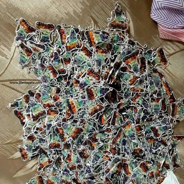 Handmade Seven Chakra Multi-Color Gemstones Pendant Necklace Fashionable Sitting Buddha Crystal Charm Available Wholesale