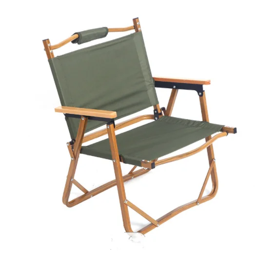 Outdoor Furniture Kermit Chair  Wood Grain Aluminum Portable Folding Camping Chair