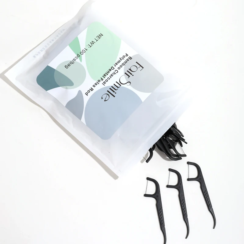 Private Label Fresh Breath Dental Floss Whitening Teeth Custom Oral Care High Tensile Polymer Portable Dental Floss Pick stick